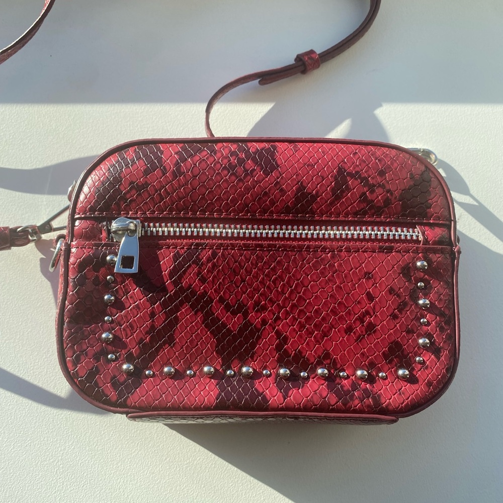 ♥️ IT GIRL BURGUNDY CROC BAG WITH LONG AND SHORT STRAPS